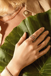 Essential Silver Movable Ring,White Rhodium, Zircon Gemstone + Key Gift